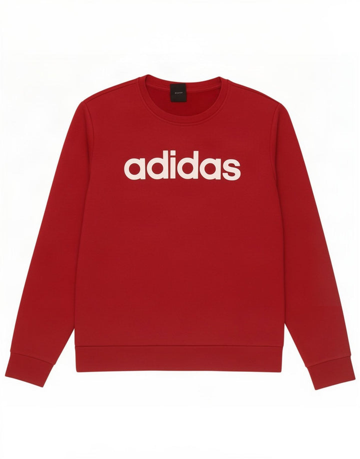 Felpa grafica da donna Adidas Jumper UK 12/14 Medium Rosso