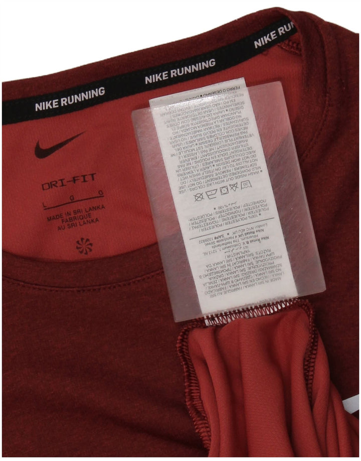 T-shirt da running Nike da uomo, taglia grande, in poliestere bordeaux