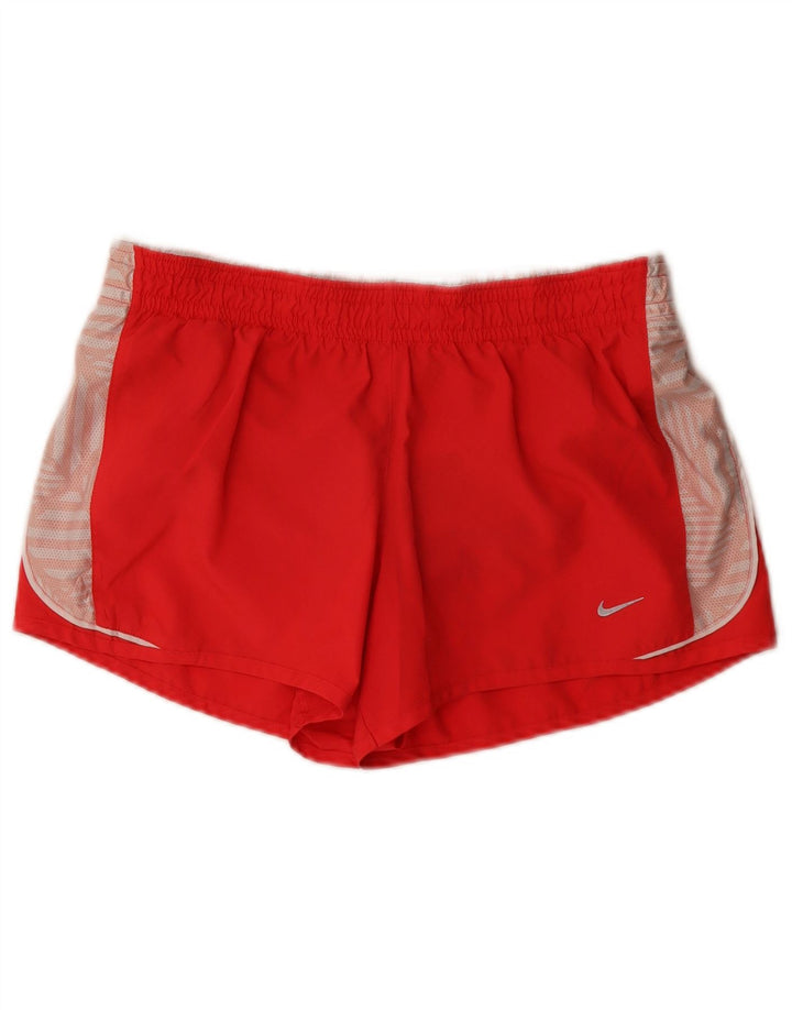 Pantaloncini sportivi da donna Nike UK 14 poliestere color block rosso medio