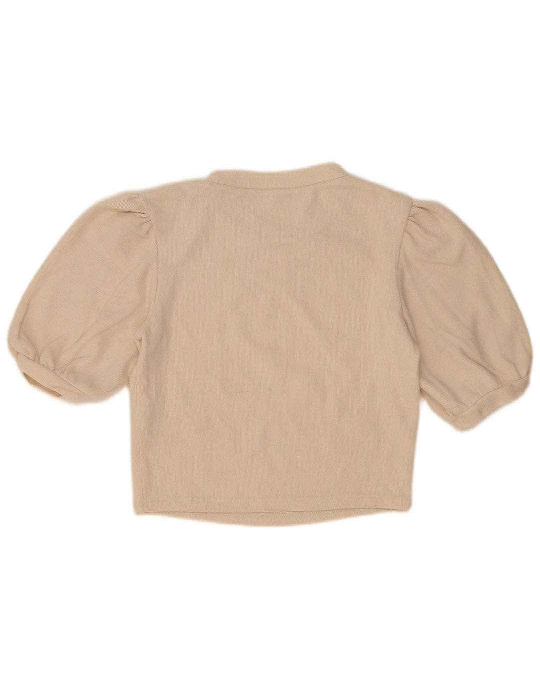 Top corto in camicetta corta da donna Zara UK 10 piccolo in cotone beige