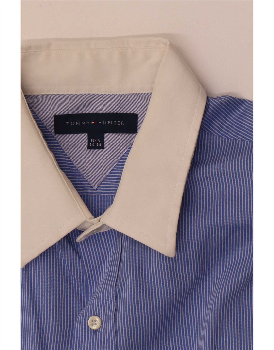 Camicia da uomo Tommy Hilfiger taglia 16 1/2 grande gessato blu
