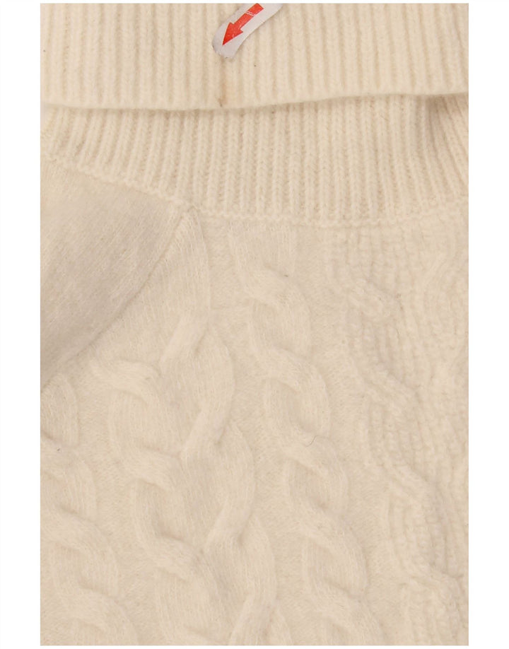 Maglione maglione a collo alto da donna Reiss UK 14 lana bianco sporco medio