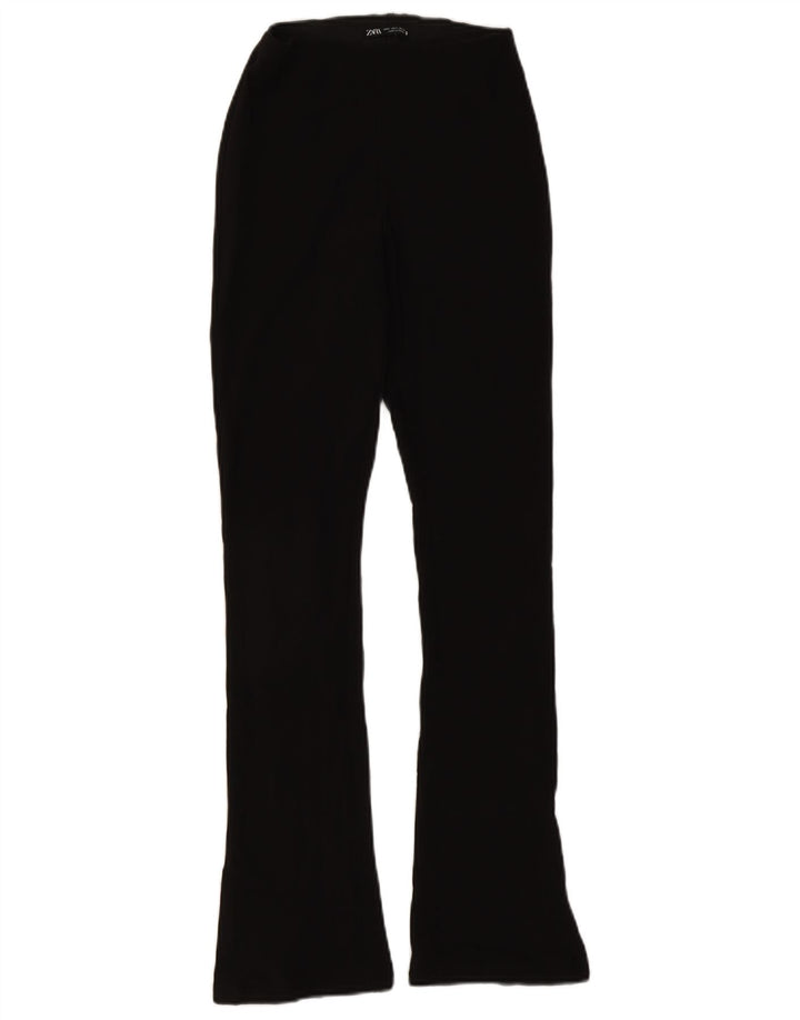 Pantaloni casual svasati da donna Zara piccoli W26 L30 poliestere nero