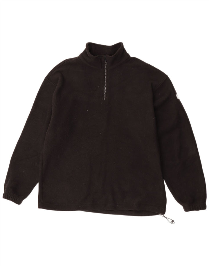 Maglione in pile da uomo Sergio Tacchini con zip e collo grande in poliestere nero