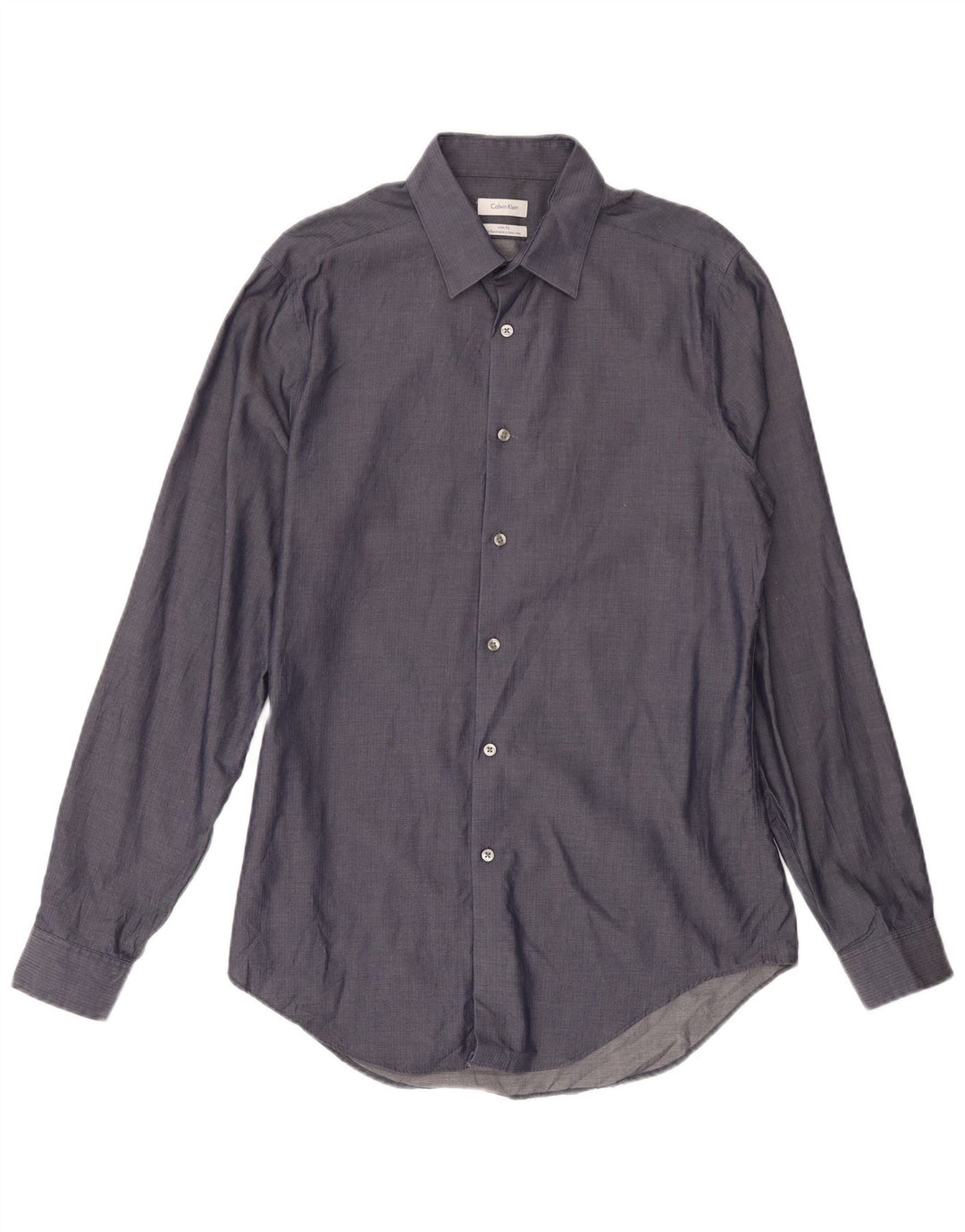 Camicia da uomo Calvin Klein Jeans taglia 15 1/2 media blu navy a spina di pesce
