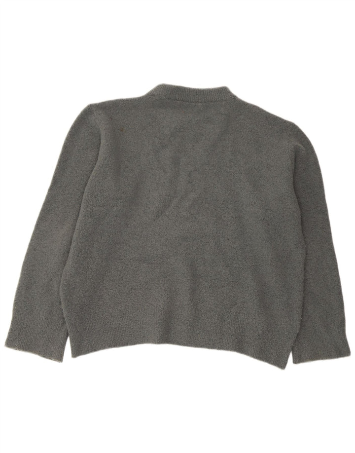 Maglione girocollo oversize da donna Zara UK 14 Acrilico grigio medio