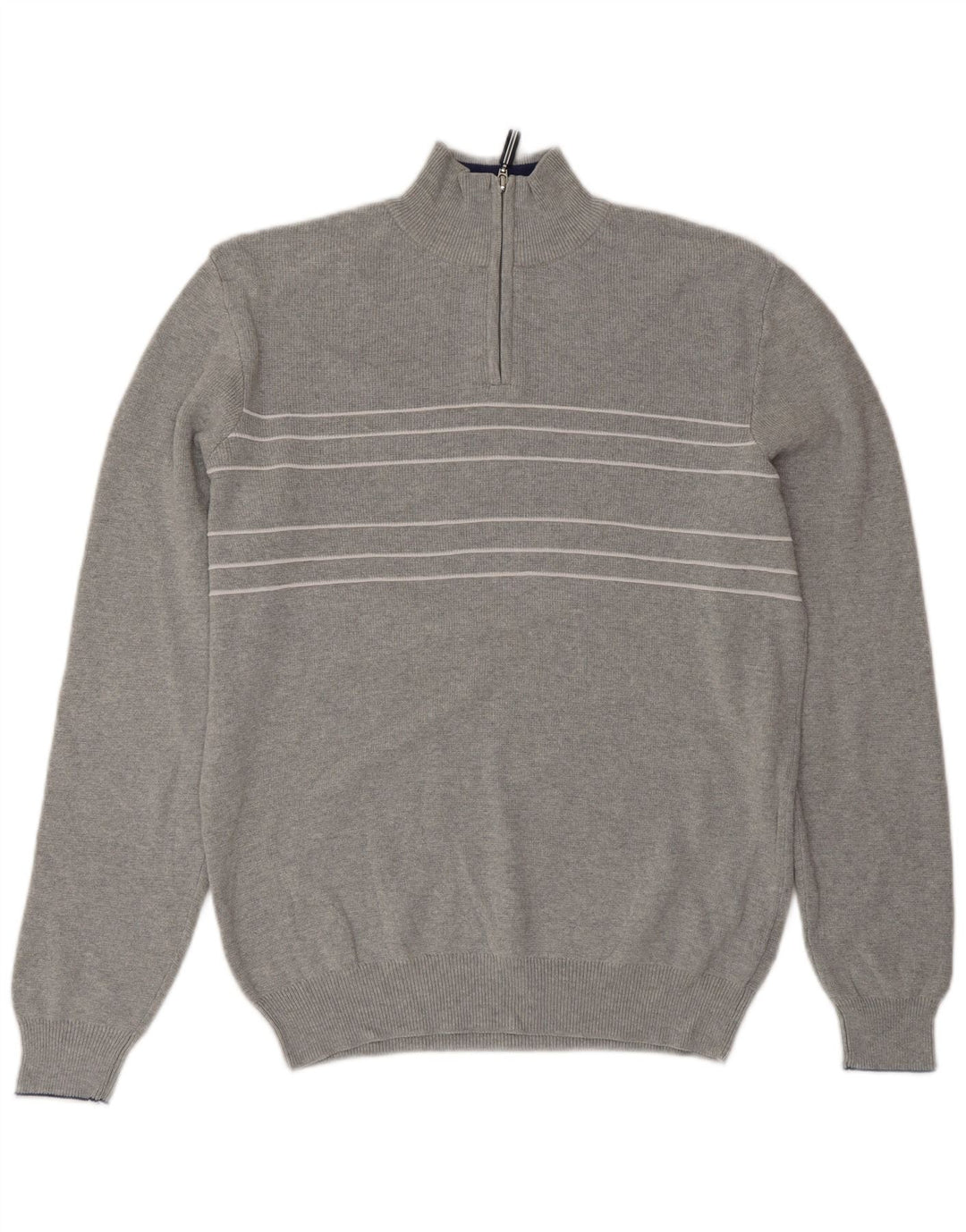 Maglione da uomo Marks & Spencer con collo con zip blu Harbour piccolo grigio