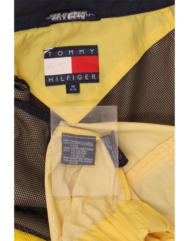 Giacca antipioggia con cappuccio da uomo Tommy Hilfiger UK 38 nylon giallo medio