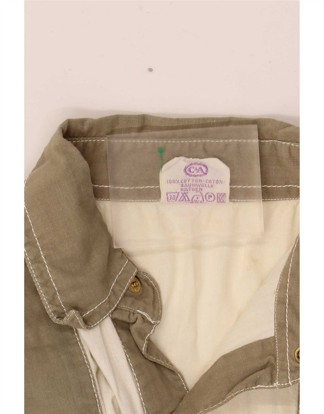 Nuova camicia pullover a maniche corte da uomo Fast EU 48/50 color kaki medio