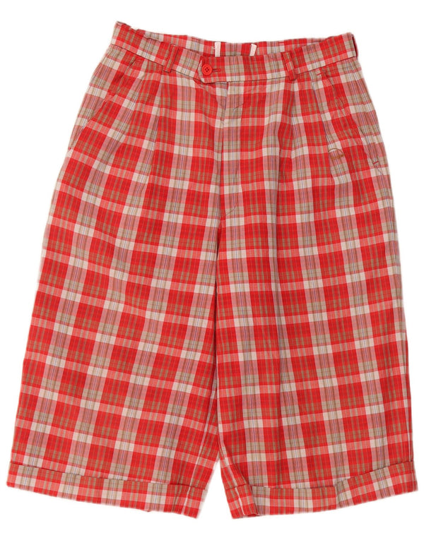 Pantaloncini chino con pegging a vita alta da donna Bogner EU 38 Medium W26 a quadri rossi