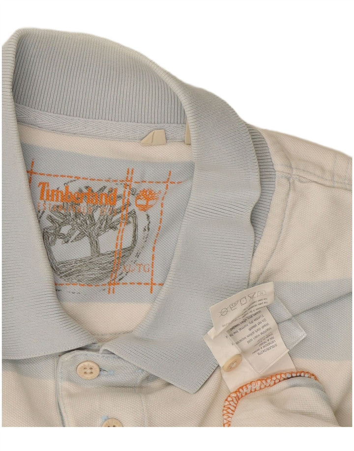 Polo da uomo Timberland XL in cotone a righe blu