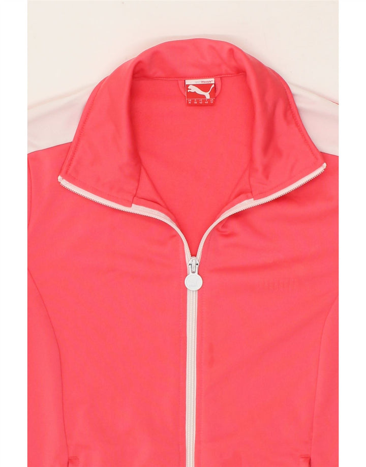 PUMA Womens Tracksuit Top Jacket UK 12 Medium  Pink Colourblock Polyester Vintage Puma and Second-Hand Puma from Messina Hembry 