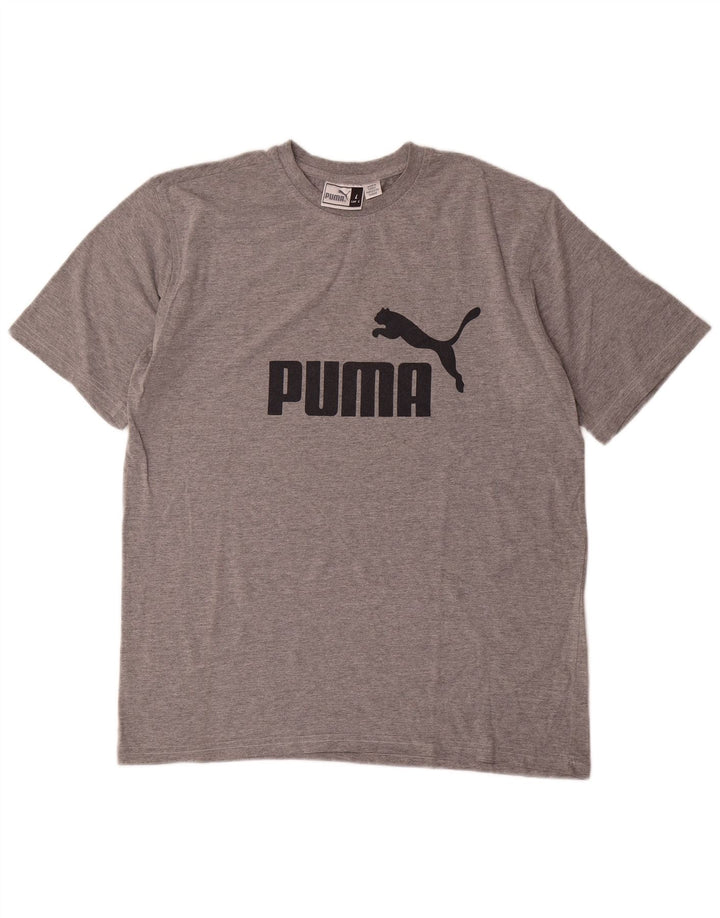 Puma T-shirt grafica da uomo Top grande in cotone chiazzato grigio