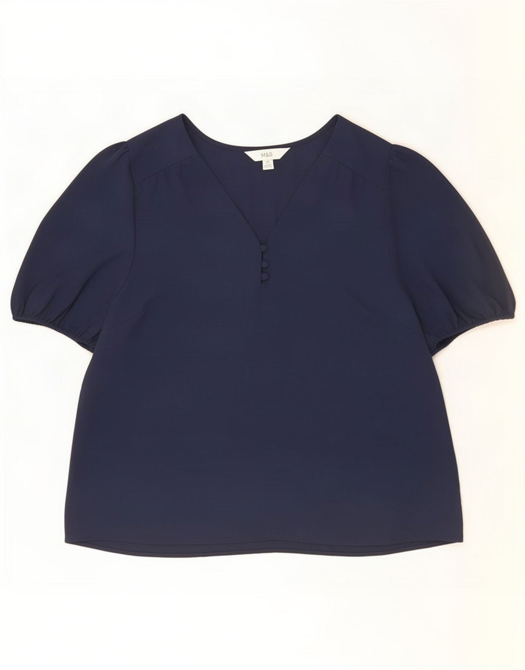 Top camicetta da donna Marks & Spencer UK 14 poliestere blu navy medio