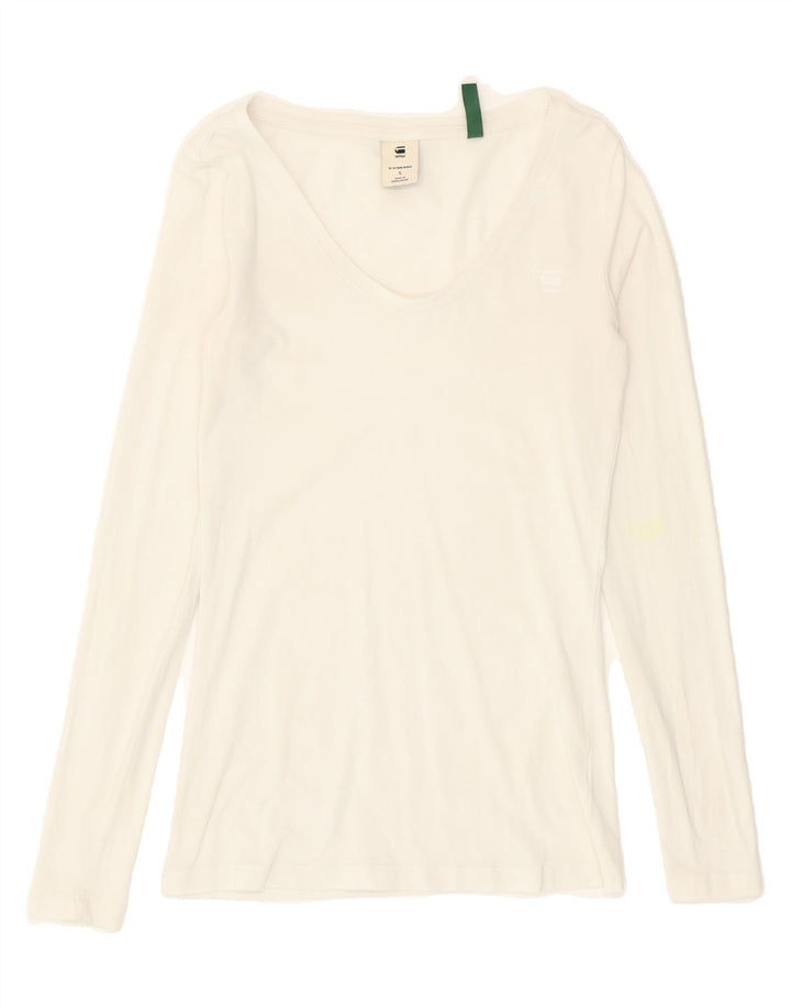 G-STAR Womens Top Long Sleeve UK 8 Small White Vintage G-Star and Second-Hand G-Star from Messina Hembry 