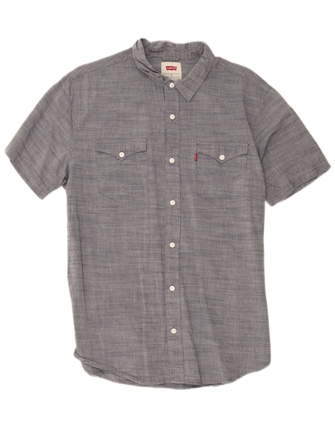 Camicia a maniche corte da uomo Levi's in cotone screziato grigio medio