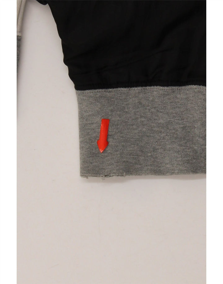 Felpa con cappuccio e zip grafica Nike da uomo in cotone color block medio nero