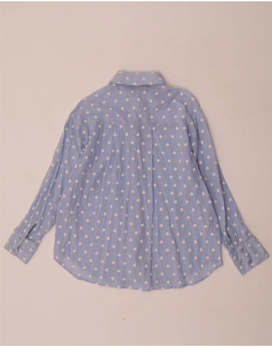 Camicia Zara da donna UK 10 piccolo poliestere a pois blu