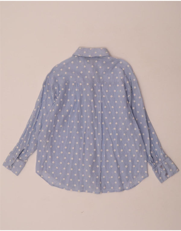 Camicia Zara da donna UK 10 piccolo poliestere a pois blu