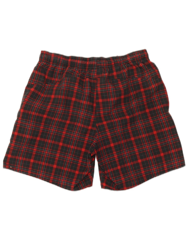 Pantaloncini sportivi da uomo Adidas piccoli in poliestere a quadri rossi