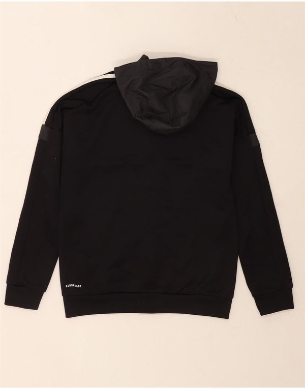 Felpa con cappuccio e zip Adidas Aeroready per ragazzi 11-12 anni Colorblock nero