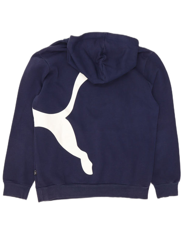 Felpa con cappuccio grafica da uomo Puma Small in cotone blu navy
