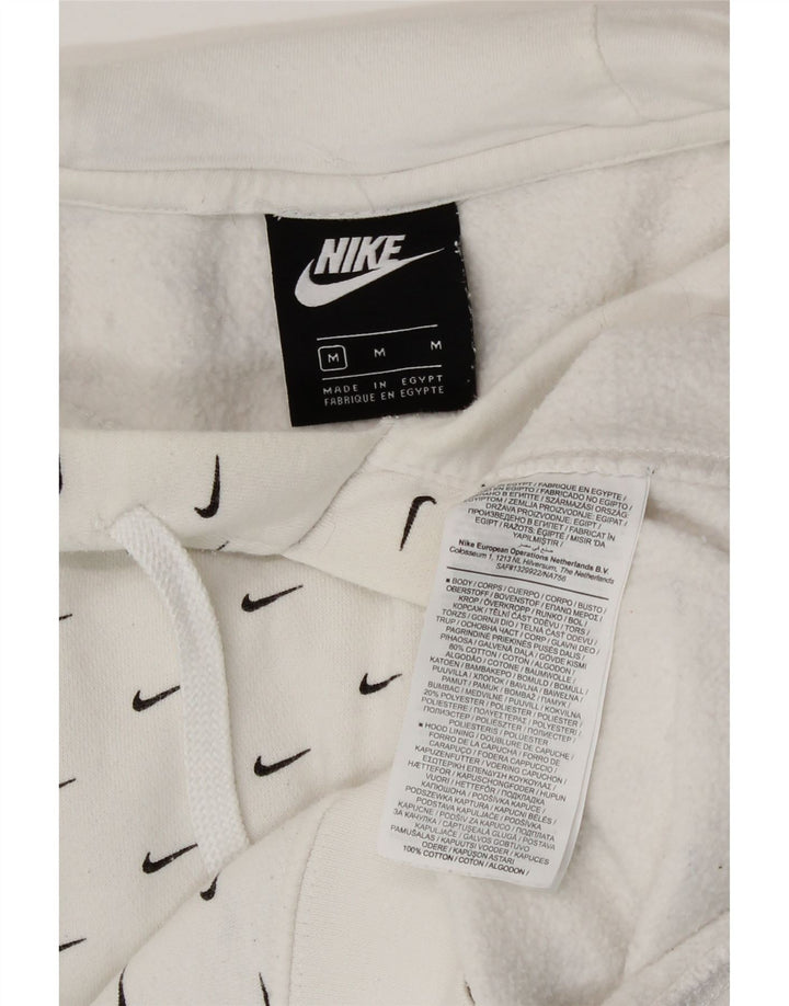 Felpa con cappuccio grafica Nike da uomo in cotone bianco medio