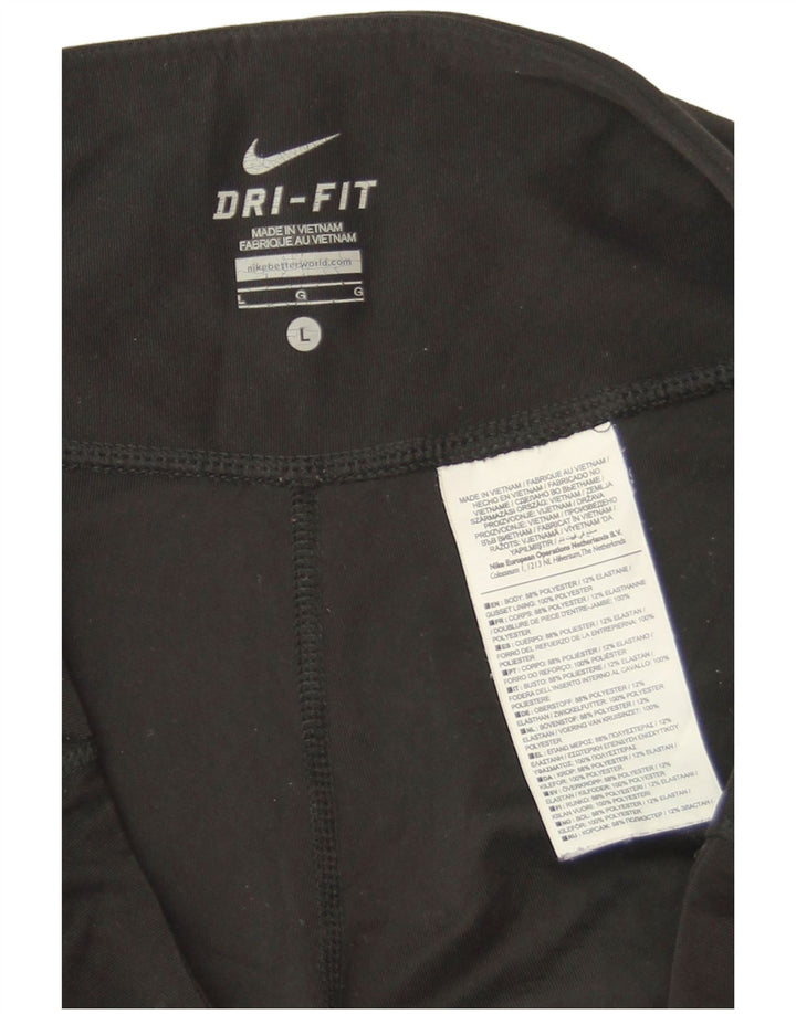 Pantaloni da tuta Nike Dri Fit da donna UK 14 Large Nero Poliestere