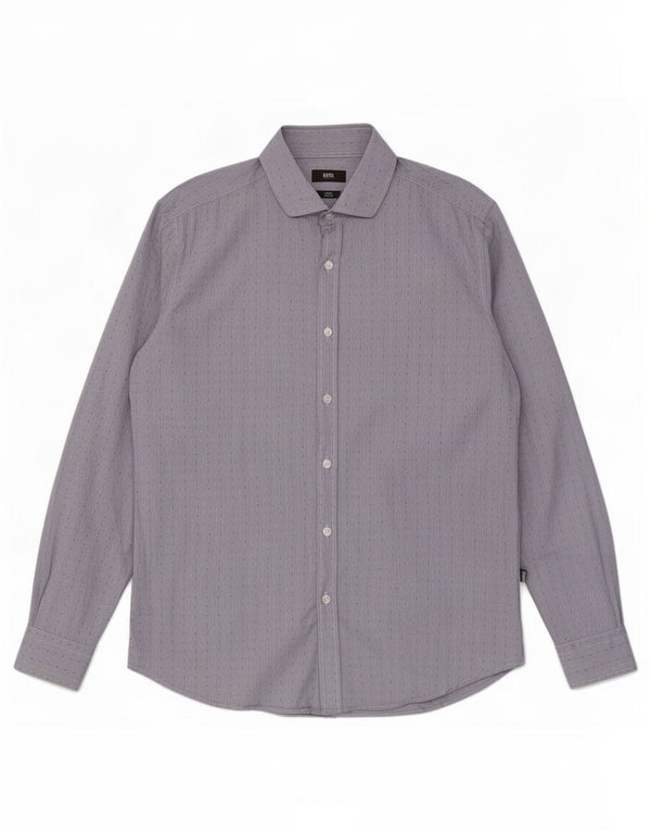 Camicia slim fit da uomo Hugo Boss XL blu gessato