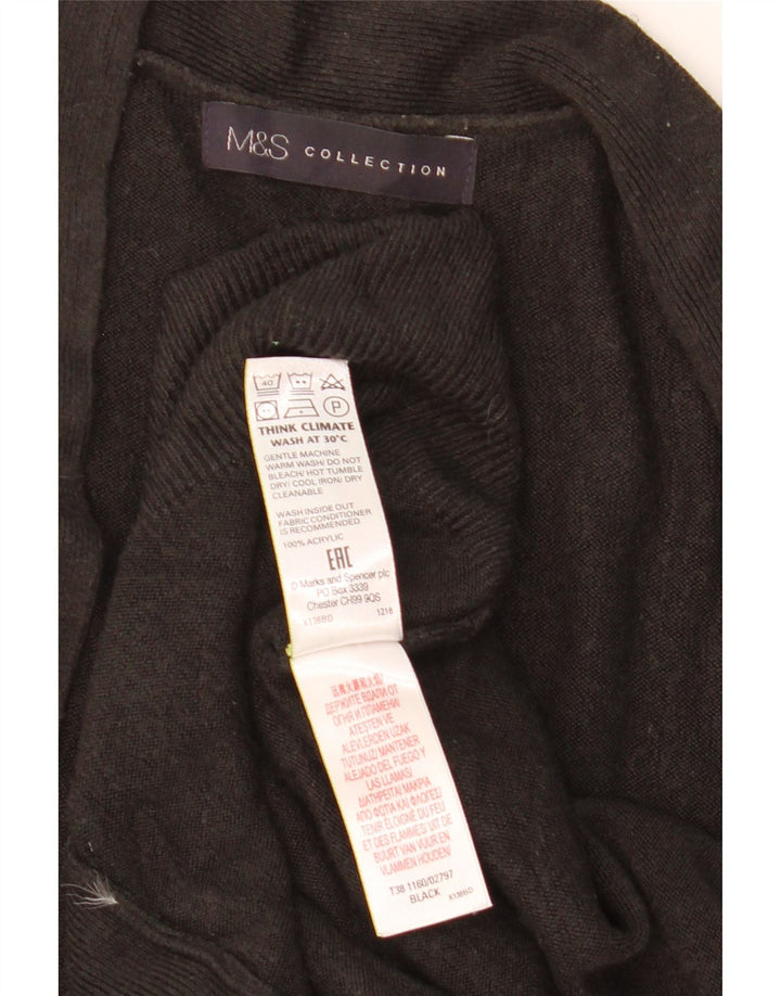 Maglione cardigan aperto da donna Marks & Spencer UK 14 acrilico nero medio