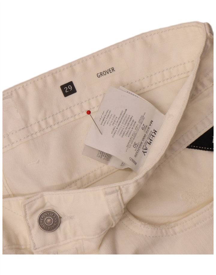 Replay Jeans Grover Slim da donna W29 L30 cotone bianco