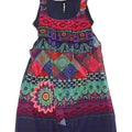 Desigual Abito basic senza maniche da donna con motivo astratto EU 34 XS Blu navy