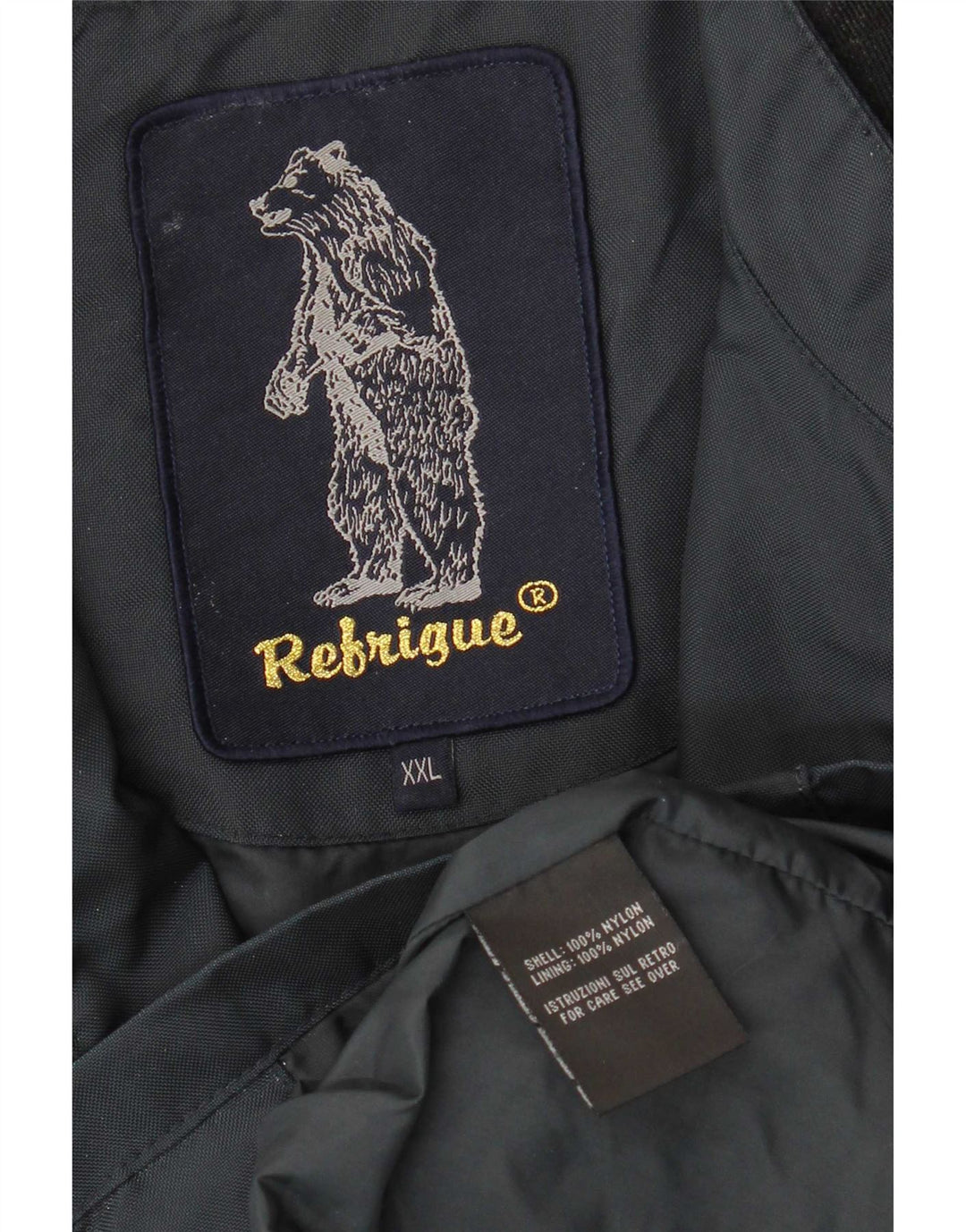 Giubbotto bomber da uomo Refrigue UK 44 2XL Nylon color block blu navy