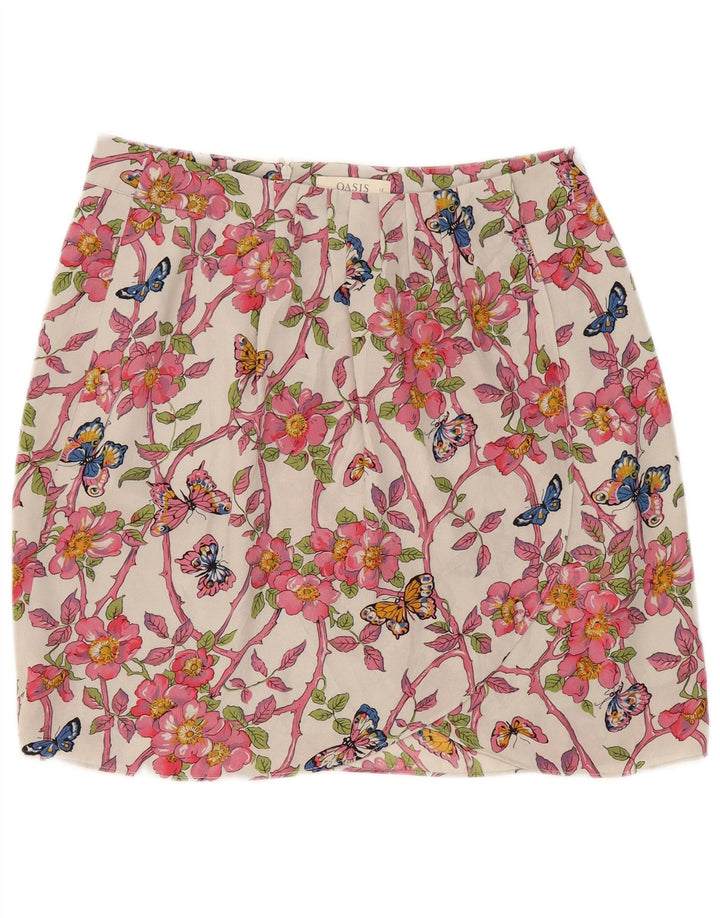 Minigonna avvolgente da donna Oasis UK 12 media W32 floreale multicolore