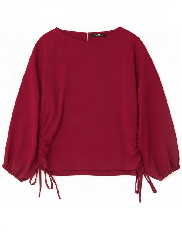 Camicetta oversize da donna Zara con maniche a 3/4 UK 6 XS poliestere bordeaux