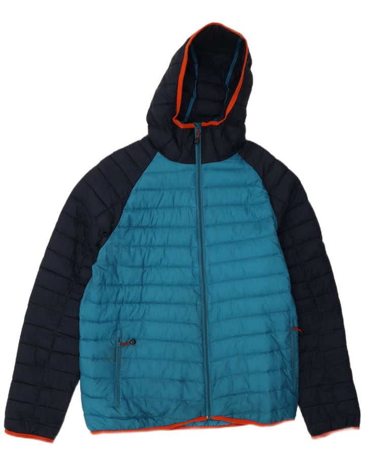 Giacca imbottita con cappuccio da uomo Jack Wolfskin UK 36/38 Colorblock blu medio