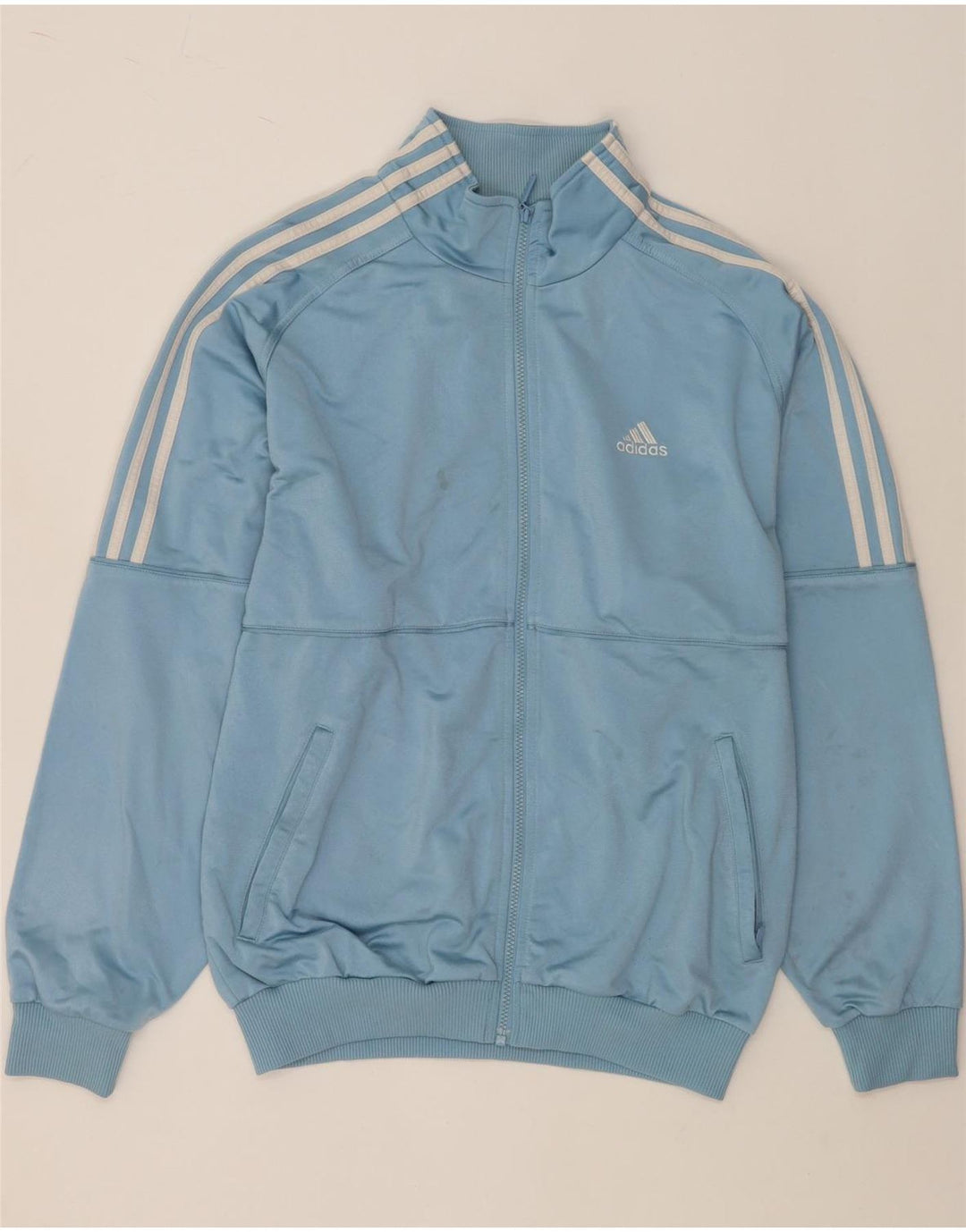 ADIDAS Giacca da tuta da uomo vestibilità ampia UK 40/42 Poliestere blu medio