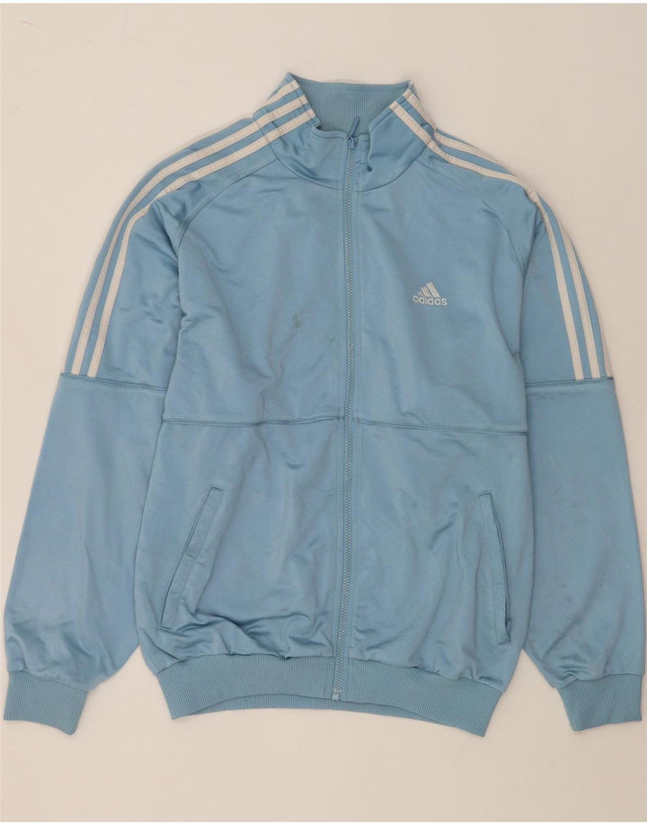 ADIDAS Giacca da tuta da uomo vestibilità ampia UK 40/42 Poliestere blu medio