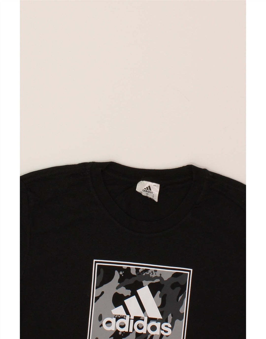 ADIDAS Mens Graphic T-Shirt Top Small Black Vintage Adidas and Second-Hand Adidas from Messina Hembry 