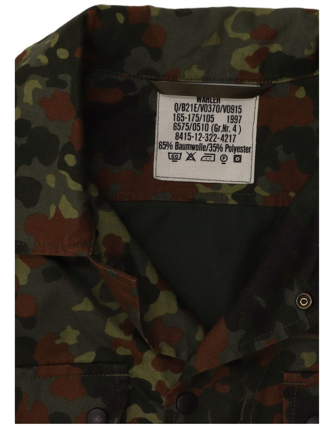 Giacca militare da uomo VINTAGE UK 40 grande cotone mimetico kaki