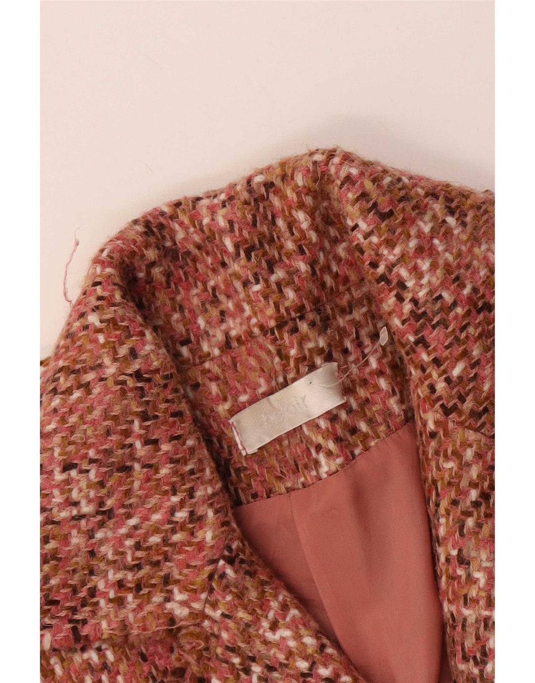 Soprabito vintage da donna UK 8 piccolo rosa chiazzato
