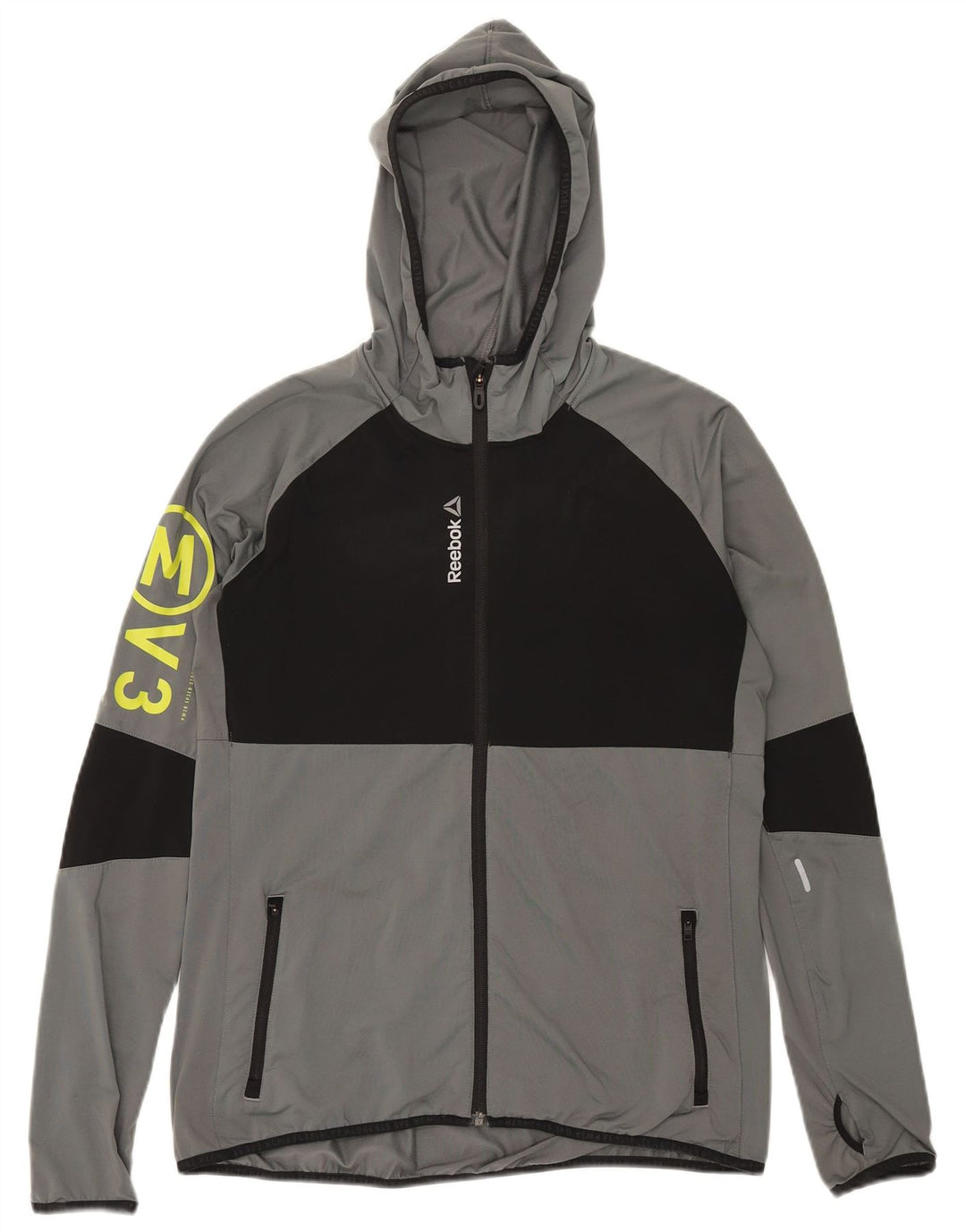 Giacca da ginnastica Reebok da donna con grafica UK 16/18 Large Grigio Colourblock