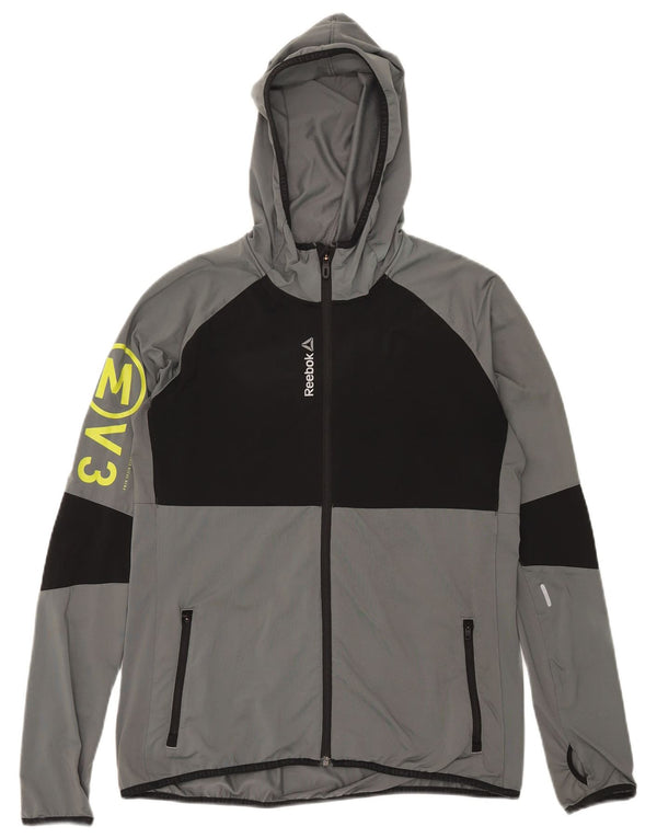 Giacca da ginnastica Reebok da donna con grafica UK 16/18 Large Grigio Colourblock