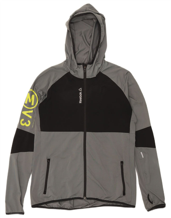 Giacca da ginnastica Reebok da donna con grafica UK 16/18 Large Grigio Colourblock