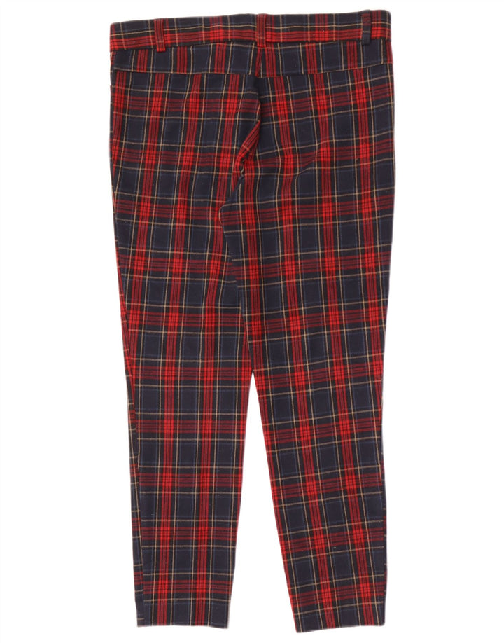 Pantaloni corti slim da donna Zara grandi W30 L25 a quadri rossi