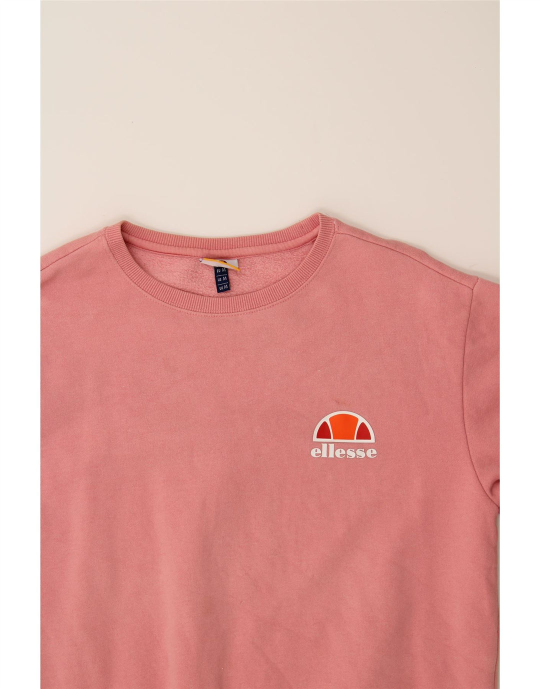 ELLESSE Womens Oversized Sweatshirt Jumper UK 14 Medium Pink Cotton Vintage Ellesse and Second-Hand Ellesse from Messina Hembry 