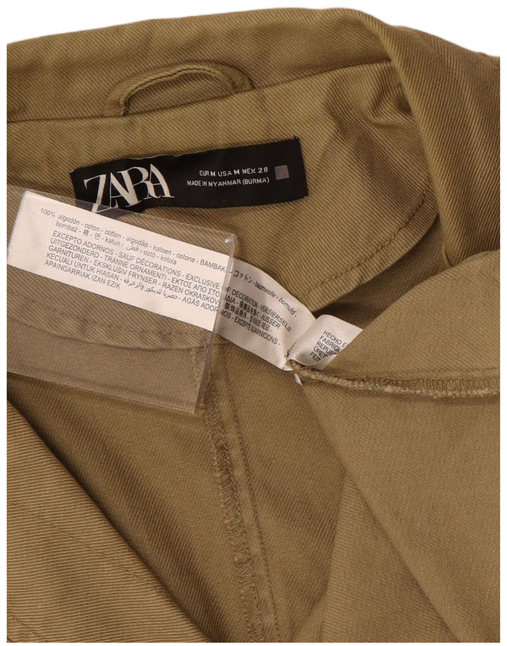 Giacca militare da donna Zara UK 14 cotone kaki medio