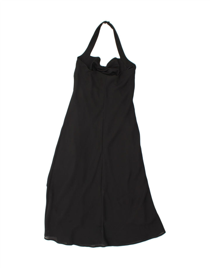 SASHA Womens Halter Dress UK 12 Medium Black Polyester Vintage Sasha and Second-Hand Sasha from Messina Hembry 