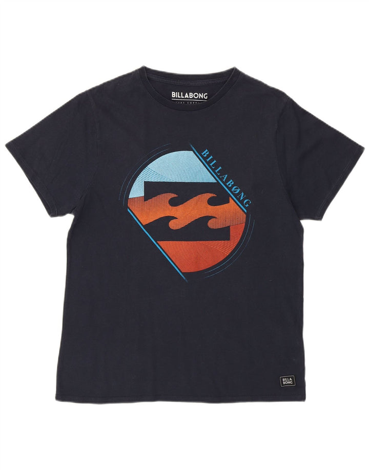 BILLABONG Mens Graphic T-Shirt Top Small Navy Blue