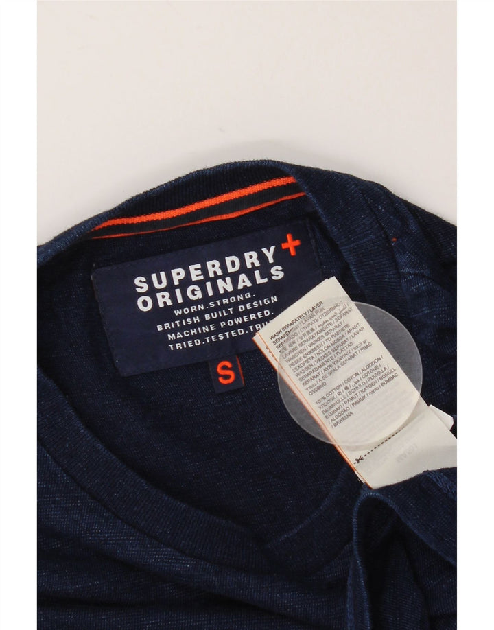 T-shirt da uomo Superdry Top Small in cotone blu navy